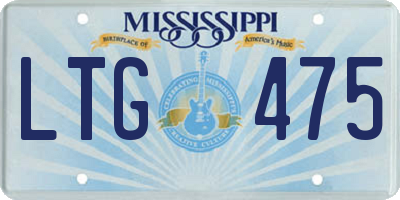 MS license plate LTG475