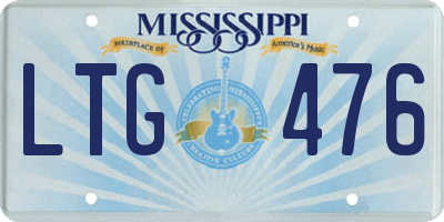 MS license plate LTG476