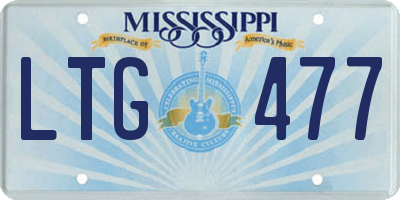 MS license plate LTG477