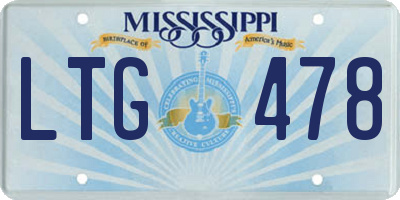 MS license plate LTG478