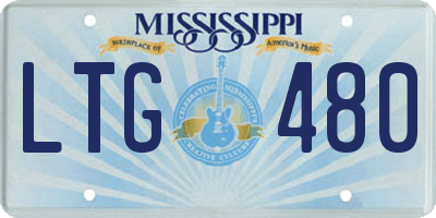MS license plate LTG480
