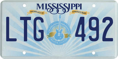 MS license plate LTG492