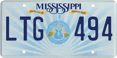 MS license plate LTG494