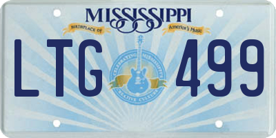 MS license plate LTG499