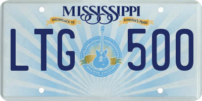 MS license plate LTG500