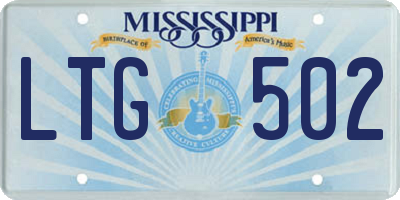 MS license plate LTG502