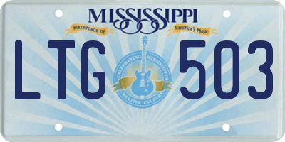 MS license plate LTG503