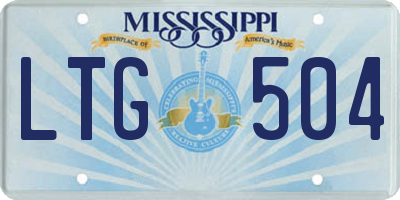 MS license plate LTG504