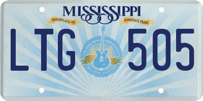 MS license plate LTG505