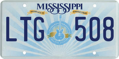 MS license plate LTG508
