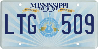 MS license plate LTG509