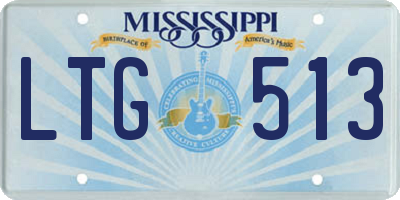 MS license plate LTG513