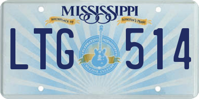 MS license plate LTG514