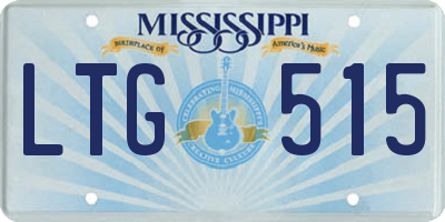 MS license plate LTG515