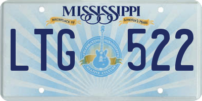 MS license plate LTG522