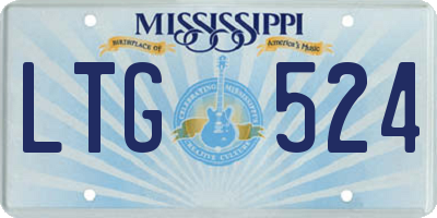 MS license plate LTG524