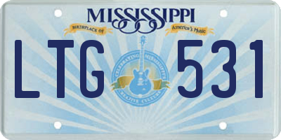 MS license plate LTG531