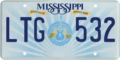 MS license plate LTG532
