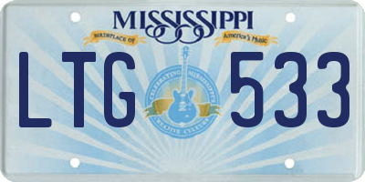 MS license plate LTG533