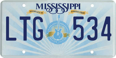 MS license plate LTG534