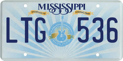 MS license plate LTG536