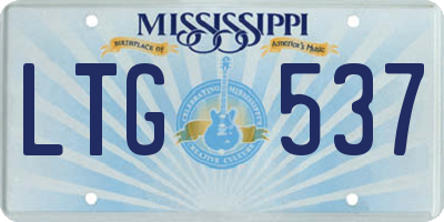 MS license plate LTG537