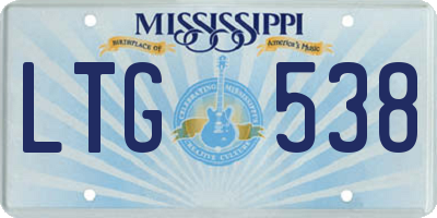 MS license plate LTG538
