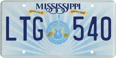 MS license plate LTG540