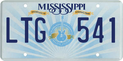 MS license plate LTG541