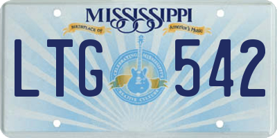 MS license plate LTG542