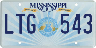 MS license plate LTG543