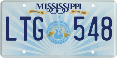 MS license plate LTG548