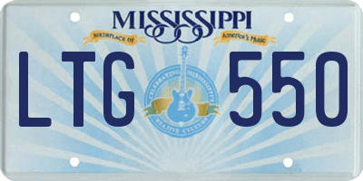 MS license plate LTG550