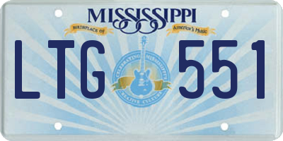 MS license plate LTG551
