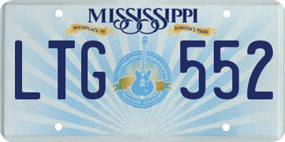 MS license plate LTG552