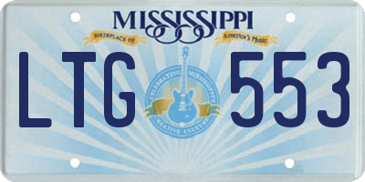 MS license plate LTG553
