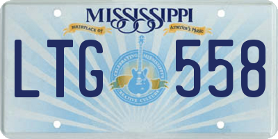 MS license plate LTG558