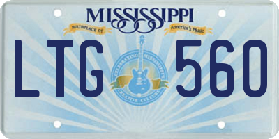 MS license plate LTG560