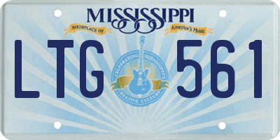 MS license plate LTG561