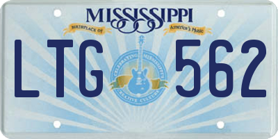 MS license plate LTG562