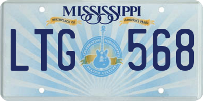 MS license plate LTG568