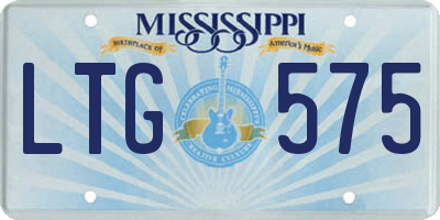 MS license plate LTG575