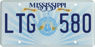 MS license plate LTG580