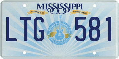 MS license plate LTG581
