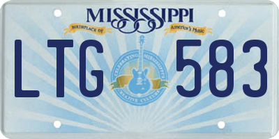 MS license plate LTG583