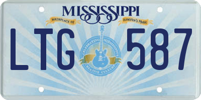 MS license plate LTG587