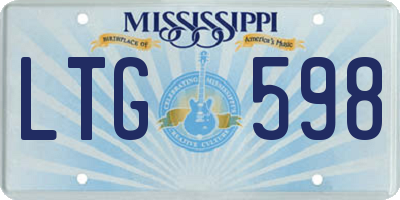 MS license plate LTG598