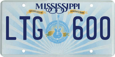 MS license plate LTG600