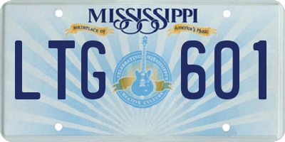 MS license plate LTG601
