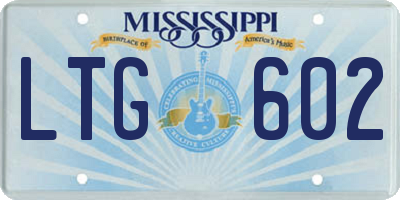 MS license plate LTG602